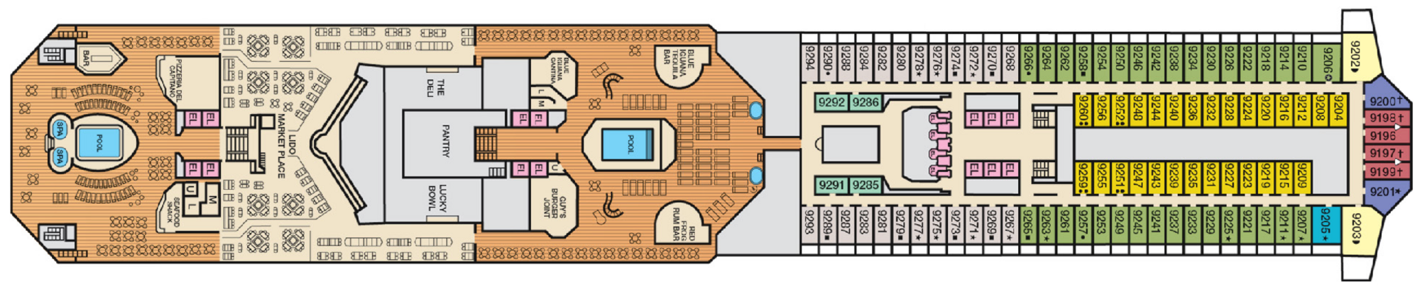 Deck 9 - Lido plan